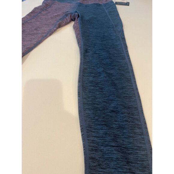 Womens Heathered Pink & Gray Colorblock High-Waisted Athletic Leggings - Picture 3 of 8